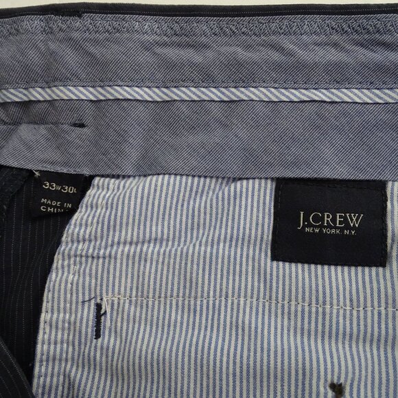 J Crew Classic Fit Blue Pinstripe Dress Pants Men Size 33 x 30 Cotton Work - Picture 5 of 13